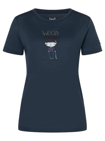 super.natural W WOOD CRAFTINE TEE in blau