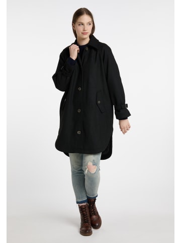 DreiMaster Damen Übergangsmantel Aus Wollgemisch in Schwarz