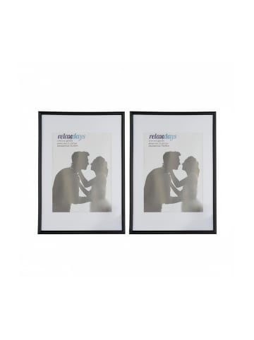 relaxdays 2x Bilderrahmen A4 in Schwarz