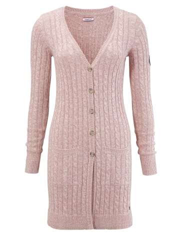 Kangaroos Longstrickjacke in rosa-meliert