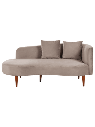 Beliani Chaiselongue CHAUMONT in Beige/Dunkler Holzfarbton