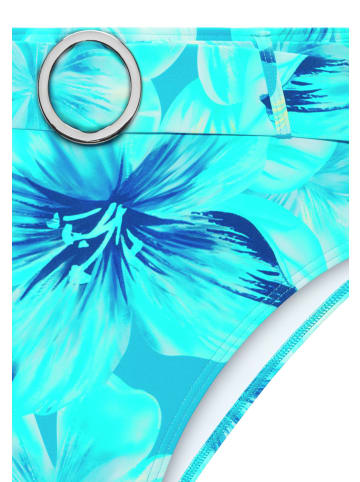 s.Oliver Highwaist-Bikini-Hose in türkis bedruckt