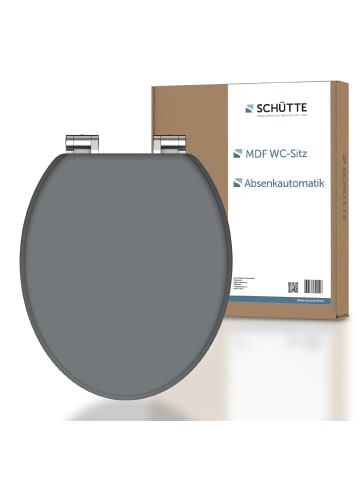 Schütte MDF WC Sitz SPIRIT GREY mit Absenkautomatik - (L) 45 x (B) 37 x (H) 5 cm