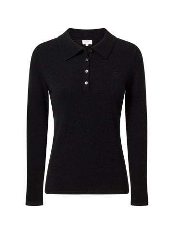 CASH-MERE.CH Poloshirt Langarm in Schwarz