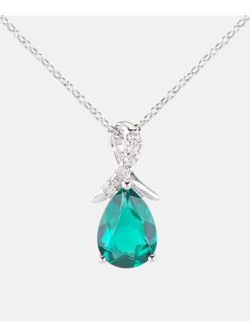 Diamant L'éternel Halskette mit Anhänger aus 375 Weißgold mit Diamant mit Smaragd