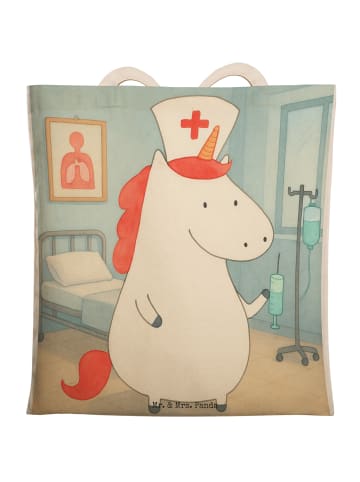 Mr. & Mrs. Panda Einkaufstasche Einhorn Krankenschwester Design ... in Weiß