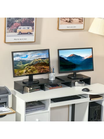 Vinsetto Monitorständer-117L x 23,5B x 10H cm-Schwarz