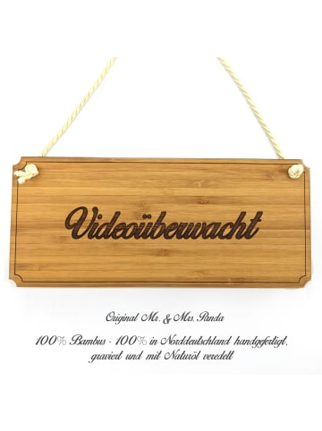 Mr. & Mrs. Panda Türschild Videoüberwacht mit Spruch in Keine Angabe