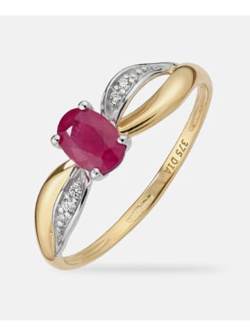 Diamant L'éternel Ring, mit Rubin, 375 Gelbgold