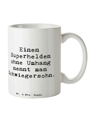 Mr. & Mrs. Panda Tasse Spruch Held Schwiegersohn mit Spruch in Weiß