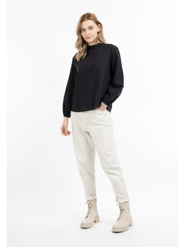 DreiMaster Damen Langarmbluse in Schwarz