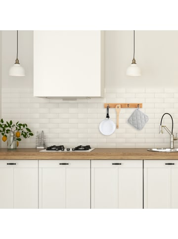 relaxdays 4 x Hakenleiste in Natur