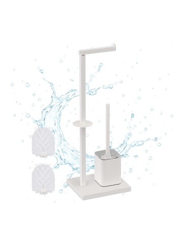 relaxdays WC Garnitur in Weiß - (B)20 x (H)67,5 x (T)15,5 cm