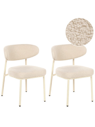 Beliani 2er-Set Esszimmerstuhl UNITY in Beige