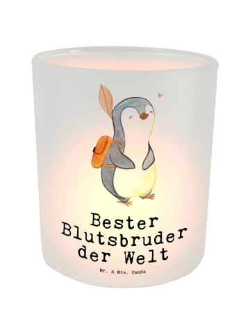 Mr. & Mrs. Panda glas kerzenhalter Pinguin Bester Blutsbruder de... in Transparent