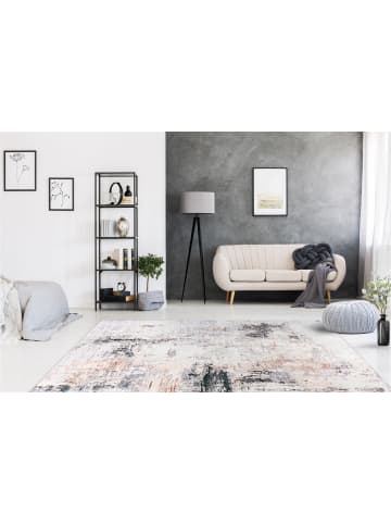 Kayoom Kurzflor Teppich Rhodin 225 in creme - rechteckig