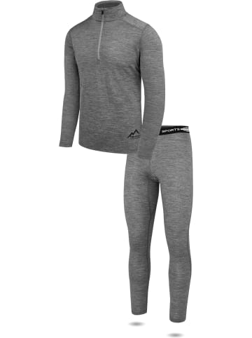 Normani Outdoor Sports Herren Merino Langarmshirt und Hose Canberra/Sydney in Grau