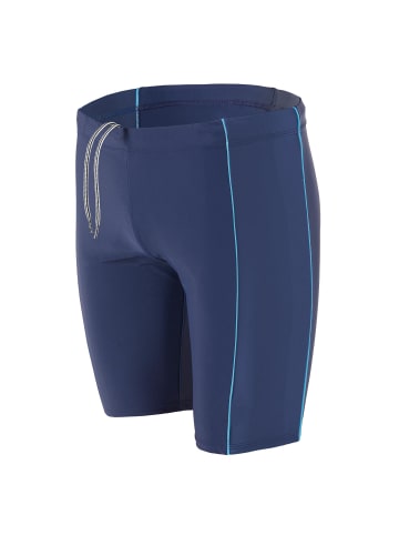 Aquarti Aquarti Herren Lange Badehose mit Kontrast-Paspel Jammer in dunkelblau