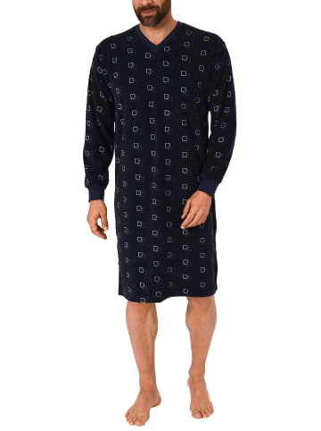 NORMANN Frottee Nachthemd langarm Bündchen - 48530 in marine