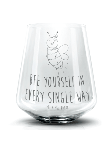 Mr. & Mrs. Panda Tumbler Biene Blume mit Spruch in Transparent