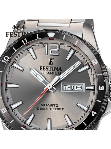 Festina Analog-Armbanduhr Festina Titanium silber groß (ca. 43mm)