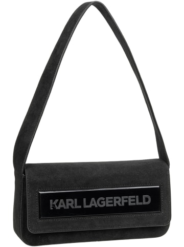 Karl Lagerfeld Schultertasche K/Essential K MD Flap SHB Suede in Black