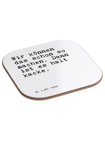 Mr. & Mrs. Panda Holzuntersetzer Wir können das schon... mit Spruch in Weiß