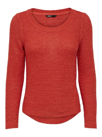 ONLY Einfarbiger Basic Strickpullover ONLGEENA in Rot