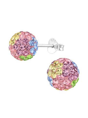 Alexander York Ohrstecker BALL KRISTALL 8 mm I regenbogenfarben in 925 Sterling Silber, 2-tlg.