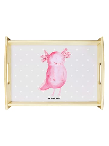 Mr. & Mrs. Panda Servier Tablett Axolotl Glücklich ohne Spruch in Grau Pastell