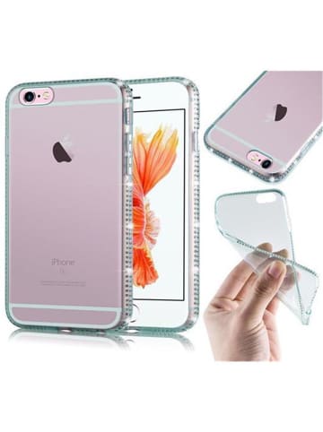 cadorabo Hülle für Apple iPhone 6 / 6S Strass Design in TRANSPARENT GRÜN