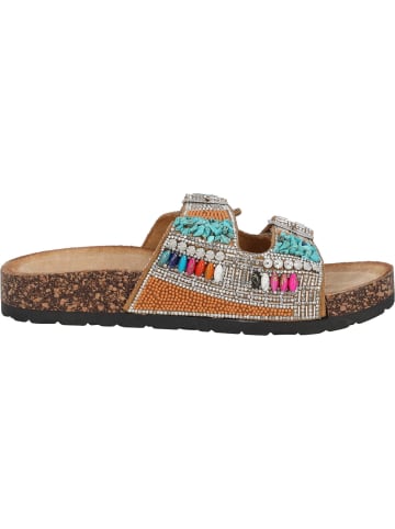 palado Plateau-Pantoletten in Camel strass