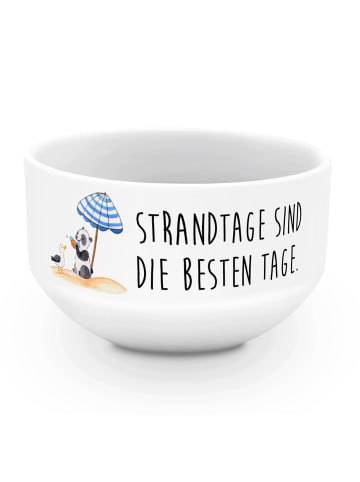 Mr. & Mrs. Panda Müslischale Sommer Strandtage mit Spruch in Weiß