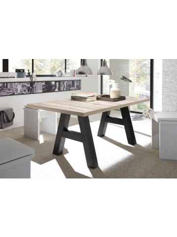 58 aufm Kessel ESSTISCH ausziehbar Elia 7 160 x 90 x 75 Esszimmertisch Schwarzstahl/Sandeiche