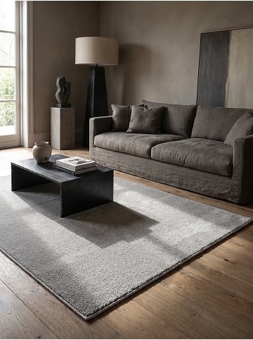 KADIMA DESIGN BORMIDA Hochflorteppich Silber 60x110 Uni Polypropylen Wohnzimmer in Silber