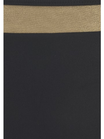 LASCANA Bikini-Hose in schwarz-goldfarben