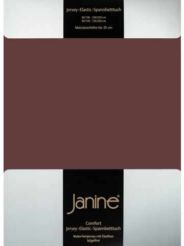 Janine Spannbetttuch Elastic Jersey in dunkelbraun