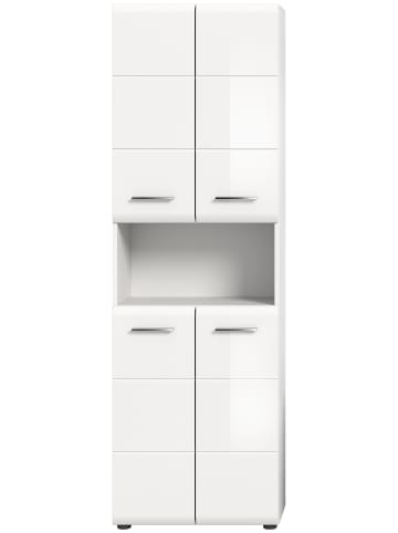 xonox.home Hochschrank breit in Weiß/Weiß Hochglanz - (B) 60 x (H) 185 x (T) 30