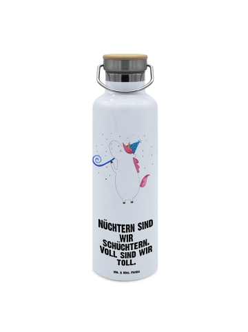 Mr. & Mrs. Panda Thermosflasche Einhorn Party mit Spruch in Weiß