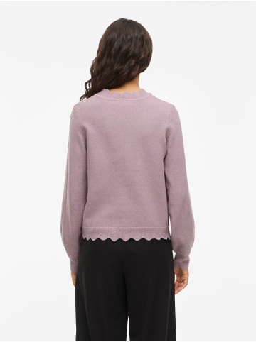 Vila Weicher Strickpullover mit Rundhalsausschnitt und Rippenbündchen in Rosa