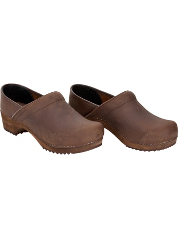 Sanita Comfortwear Clog "Wood-Julie Closed" in Braun