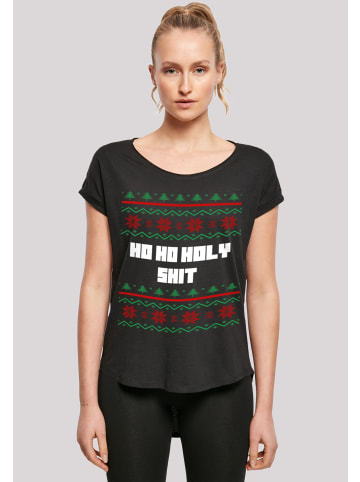 F4NT4STIC Long Cut T-Shirt Ho Ho Holy in schwarz