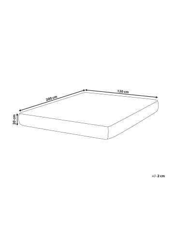 Beliani Matratze FLUFFY in Weiß/Grau - (W) 120 x (H) 20 x (L) 200 cm
