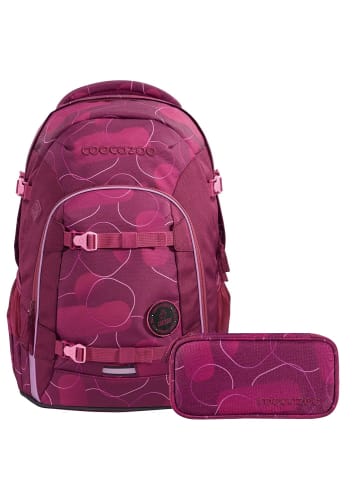 Coocazoo Schulrucksack-Set MATE Berry Bubbles in lila 2-teilig