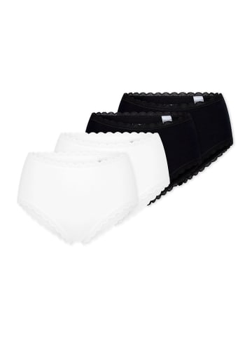 UNCOVER BY SCHIESSER Midislip Cotton Lace in schwarz-weiss