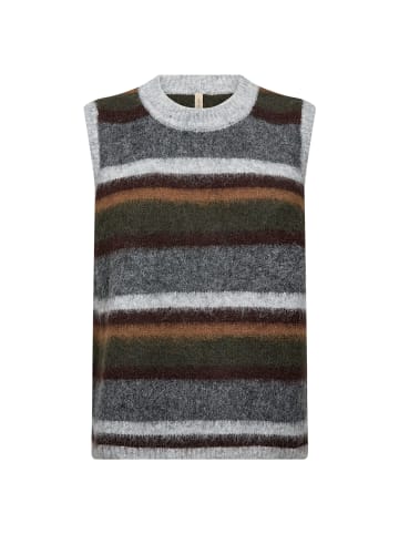 soyaconcept Weste mit Streifenmuster und Rundhalsausschnitt in Forest Night Mel Com