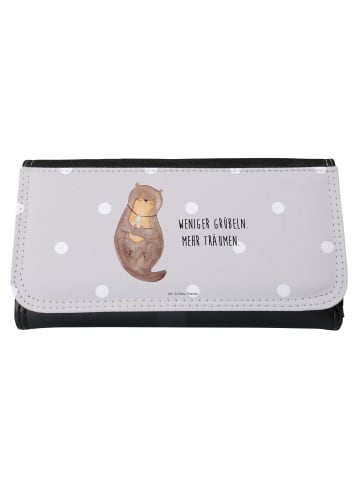 Mr. & Mrs. Panda Damen Portemonnaie Otter Muschel mit Spruch in Grau Pastell