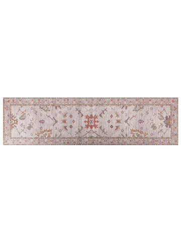 Beliani Läufer YANOBA in Beige/Rot/Grün - (W) 80 x (H) 80 x (L) 300 cm