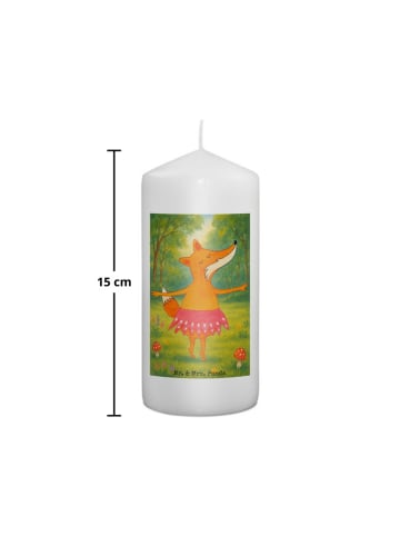 Mr. & Mrs. Panda Wachskerze Fuchs Ballerina Design ohne Spruch in Weiß