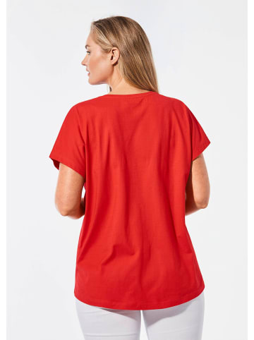 GOLDNER Lässiges Shirt mit Rundhalsausschnitt in rot